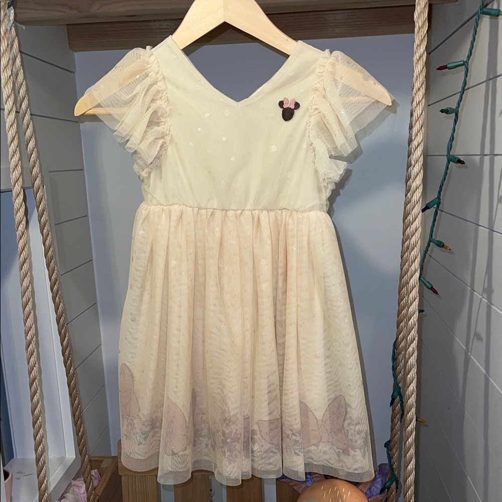 Disney Cream Dress with Butterfly and Minnie Detail